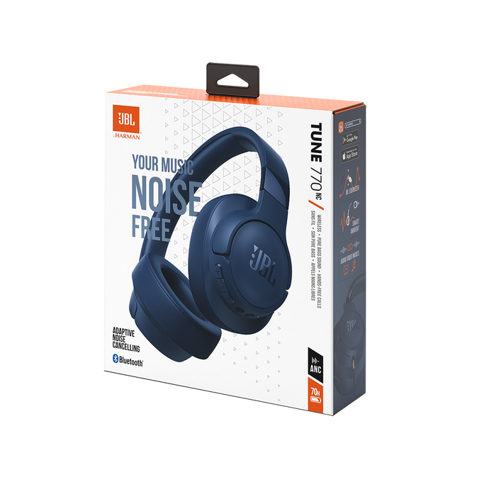 JBL Tune 770NC - Blue - Adaptive Noise Cancelling Wireless Over-Ear Headphones - Detailshot 10 image number null